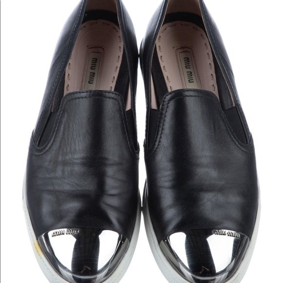 MIU MIU LEATHER SNEAKERS - Picture 2 of 5